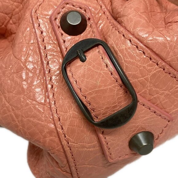 BALENCIAGA Classic Mini Pom Pom Pink Leather - Handbag 632-071825 - Picture 10 of 13